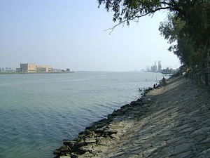 Die Shatt al-Arab-rivier in Basra.